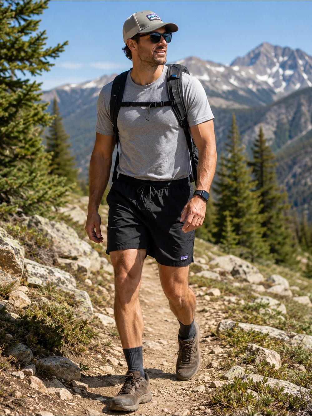 Patagonia Men’s M Black Baggies Lined Swim Shorts Drawstring Hiking